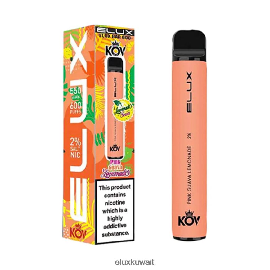 Elux Bar سلسلة عصير الليمون vape القابل للتصرف | Elux Vape Kuwait 4X262B106 عصير ليمون جوافة وردي